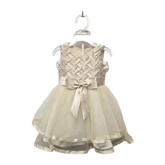 Rare Editions Ivory Fancy Formal Satin Dress 6-9M Wedding Christmas Holiday NWT - Picture 1 of 7
